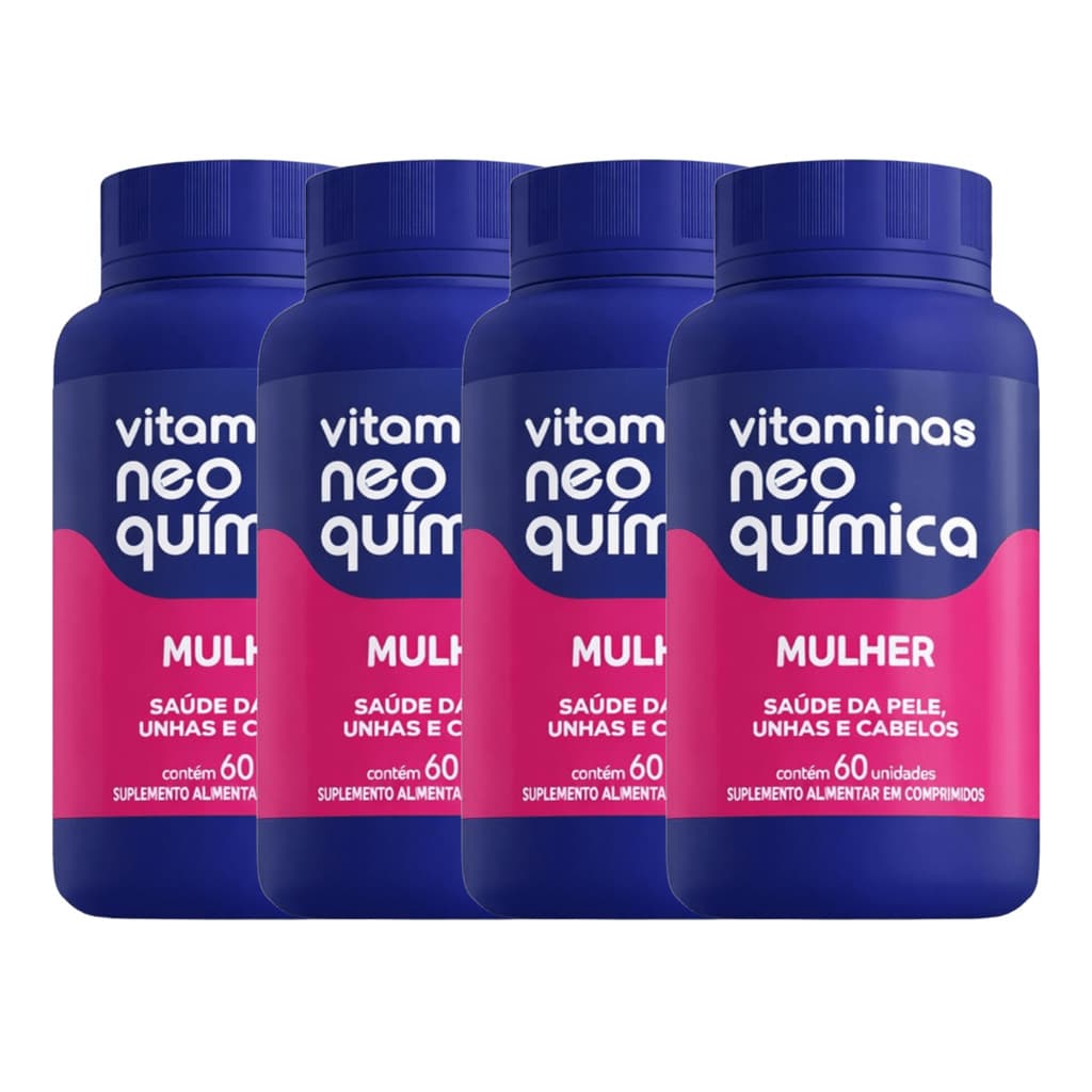 Kit 4 Vitaminas A-Z Mulher Neo Química 60 Comprimidos