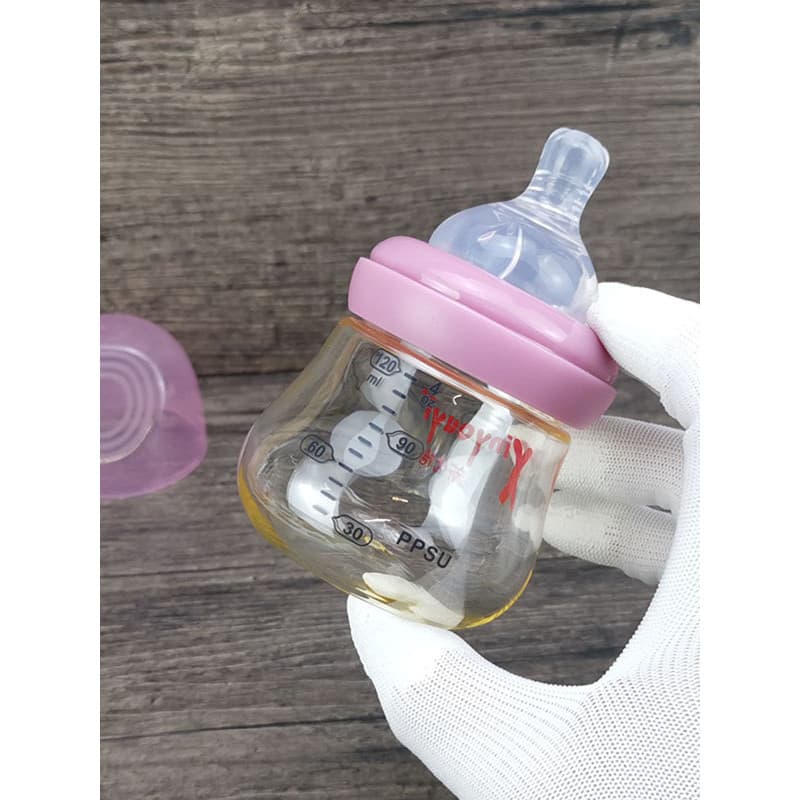Bebê recém-nascido PPSU calibre amplo 120ml confinamento bebê plástico pequena garrafa de bebê resistente a choques Anti
