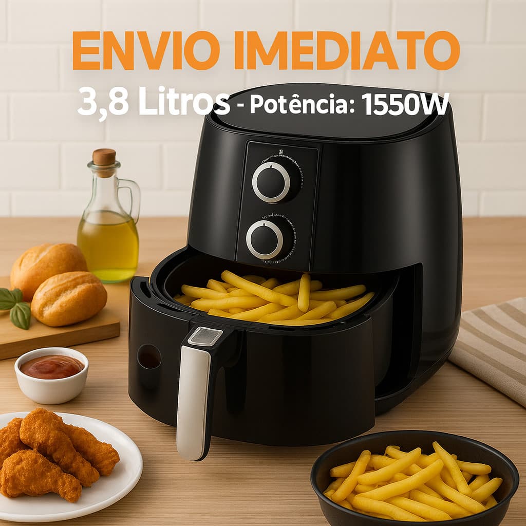 Air Fryer 3,8l  Knakasaki  1550W – Fritadeira Sem Óleo Antiaderente Timer 30 Min 110v