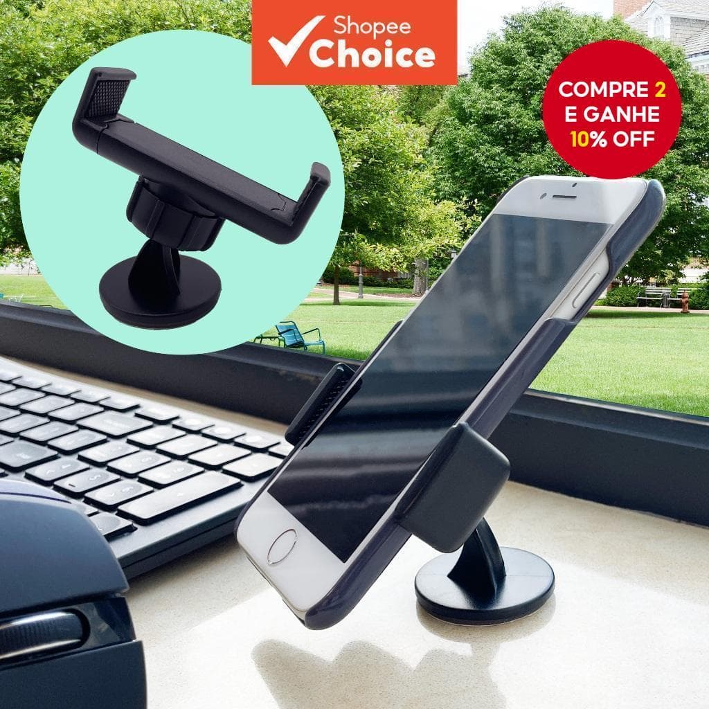 Suporte Para Telefone Mini Carro 360 ° De Mesa Giratório Ajustável Condução Segura De Smartphones Universais