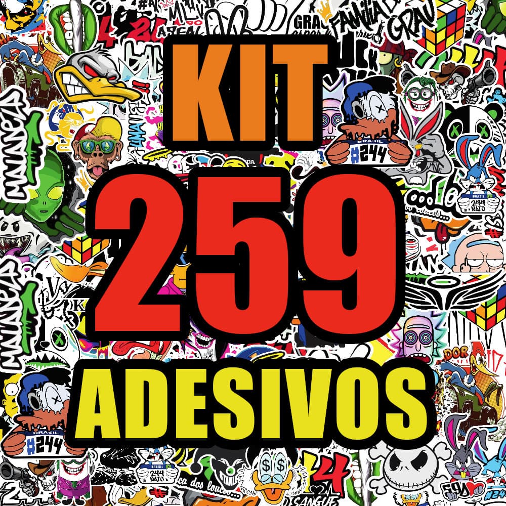 Kit 259 Super Adesivos Para Moto Alta Resolução Super Cartela aprova d'agua