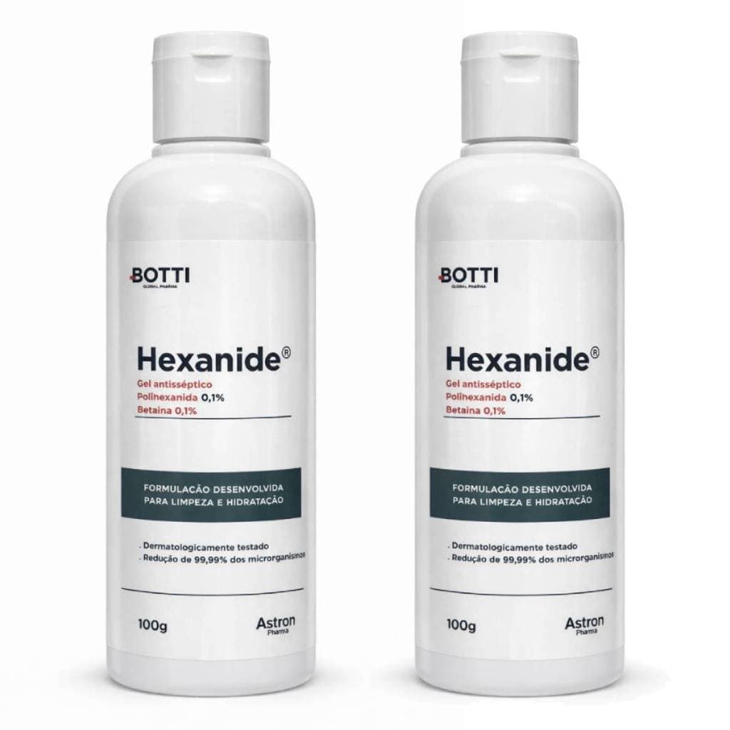 Gel Polihexanida 0,1% Hexanide Gel PHMB Frasco 100mL Kit com 2un