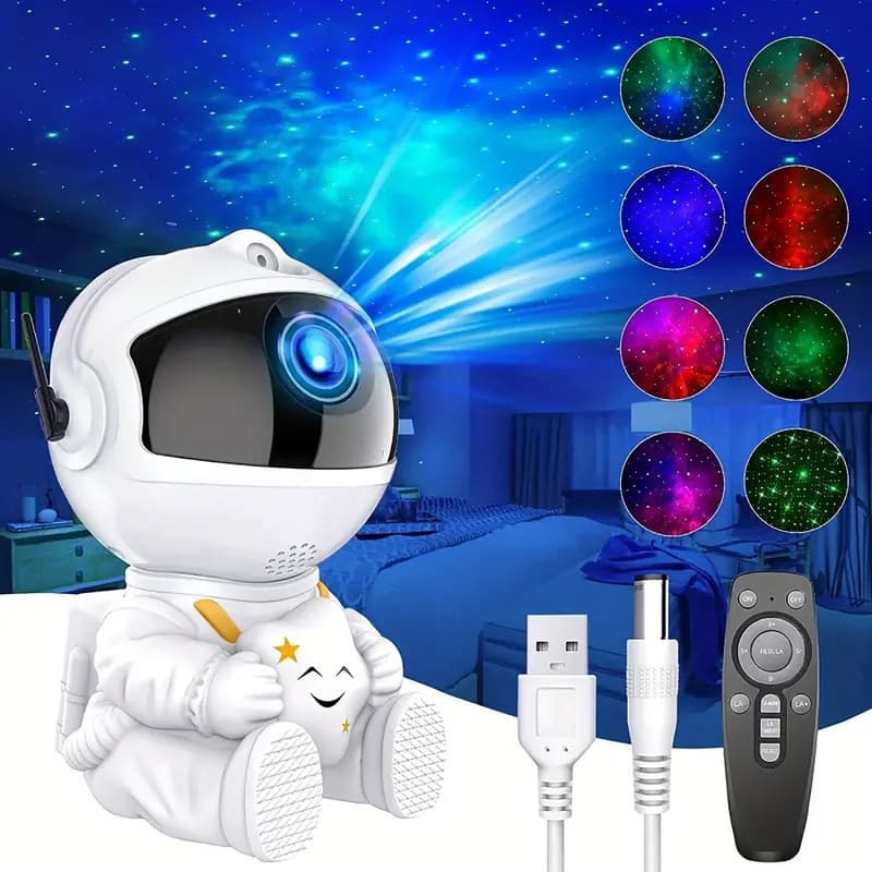Projetor luminária astronauta luz led galáxia estrelas NEXORA