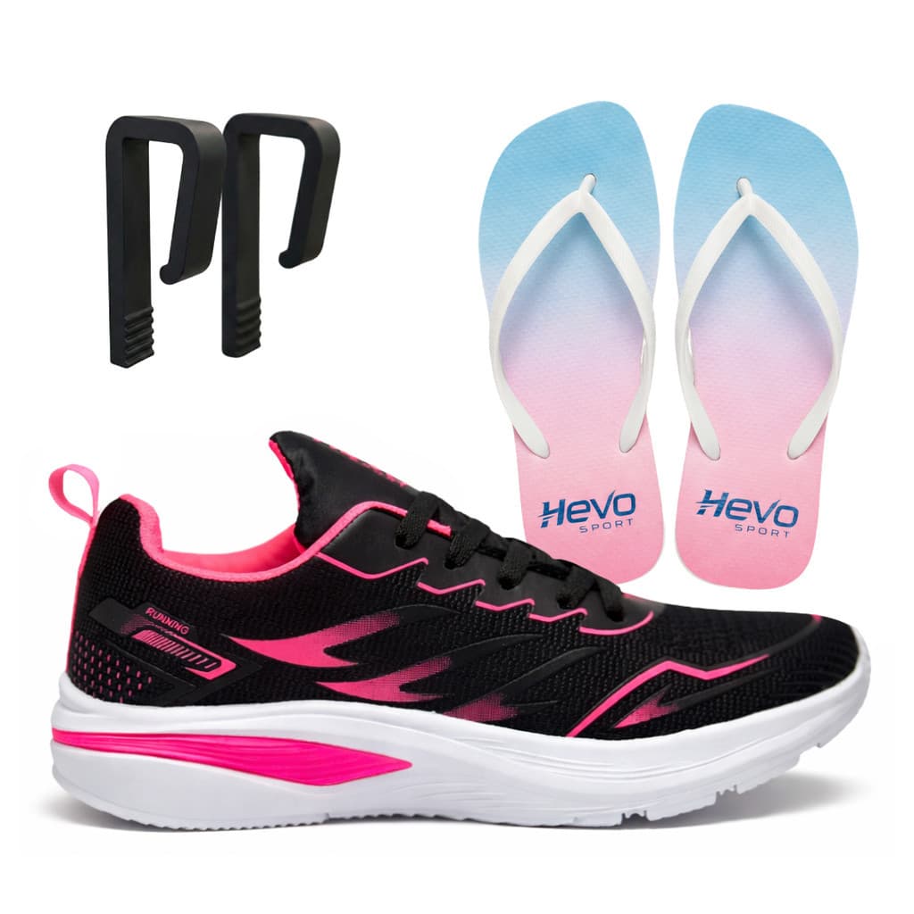 Tênis Feminino Esportivo Treino e Caminhada Confortável com Chinelo para Dia a Dia e Suporte para Tênis