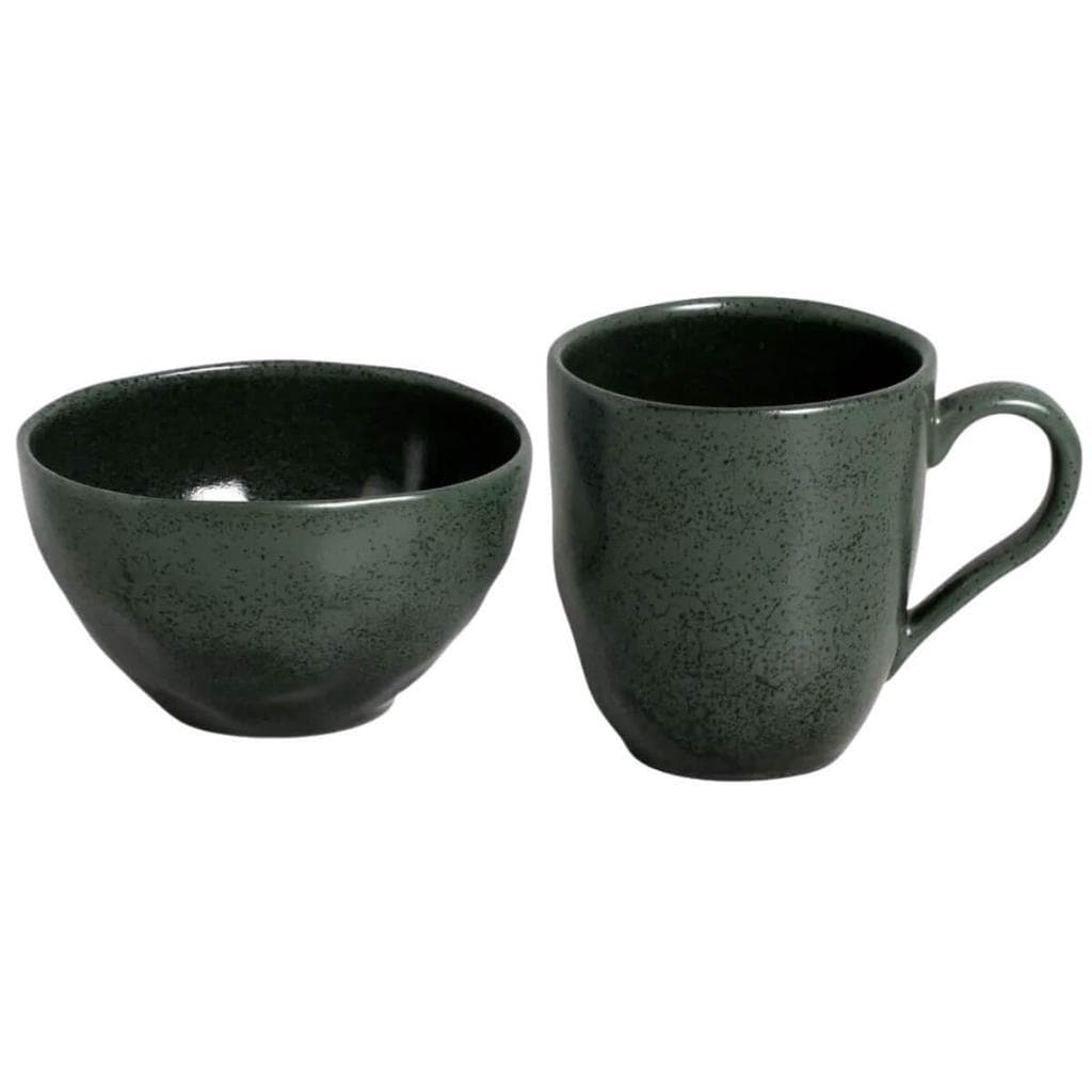 Conjunto Caneca 273ml e Bowl Orgânico 558ml Arauco Porto Brasil Verde Cozinha Servir Café Chá Caldo