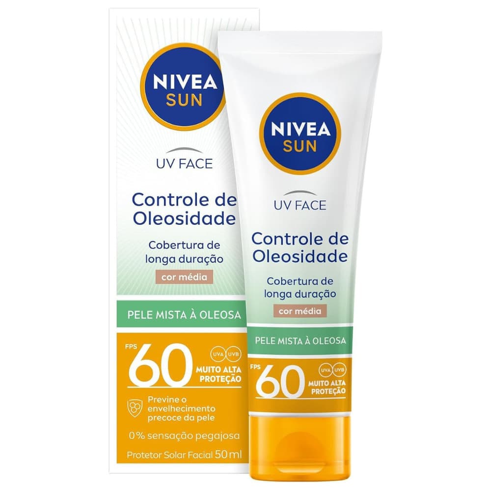 Protetor Solar Facial Anti-Oleosidade FPS60 Nivea Cor Média