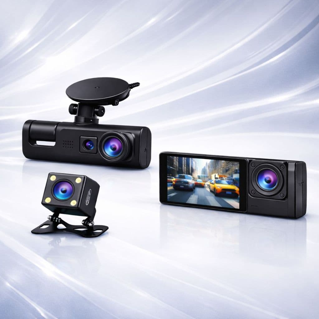 Câmera Automotiva Para Carro Monitoramento Veicular 3 Câmeras Interna Frontal Traseira