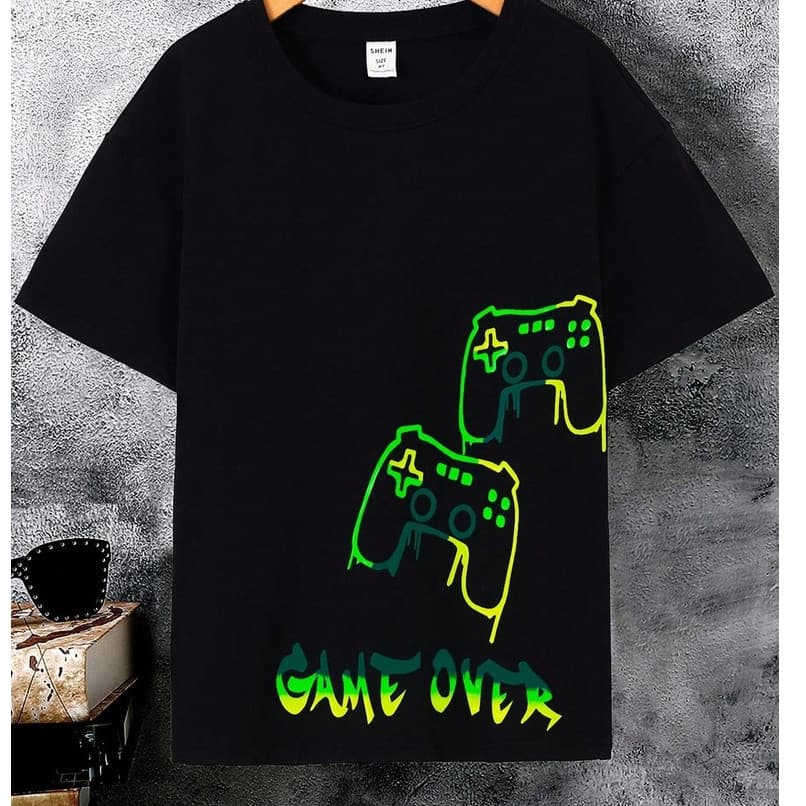 Camiseta Infantil Camisa Para Meninos Com Estampa De Game Video Game Controle