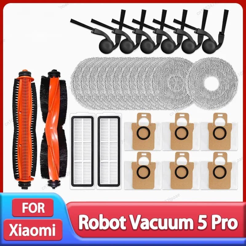 (Modelo compatível) Para Xiaomi Robô Vácuo 5 Pro / OV21GL Escova Lateral Principal Filtro Hepa Mop Pano Saco De Pó
