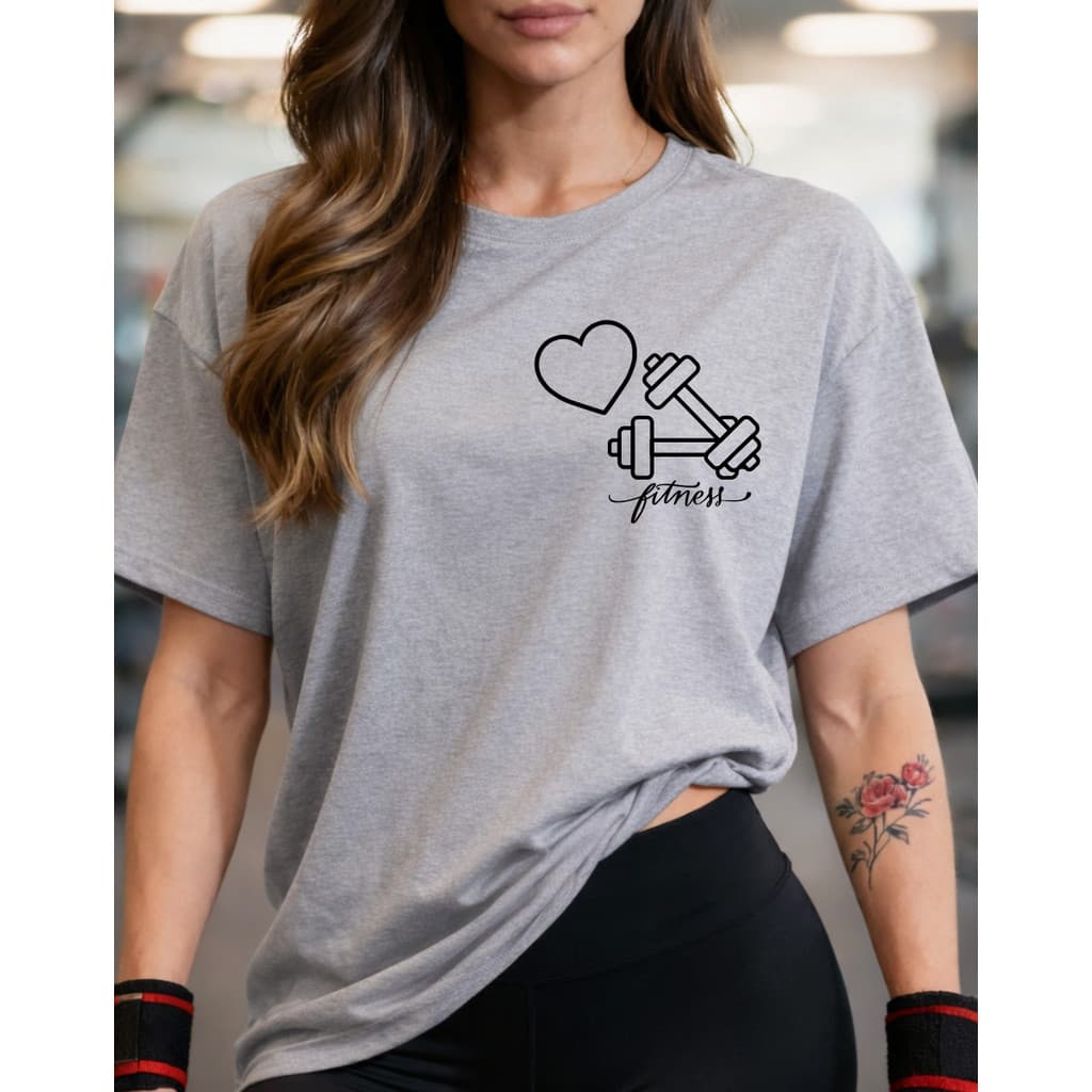 Camiseta T-shirt 100% Algodão Feminina Gym Treino Academia Fitness Musculação Halter