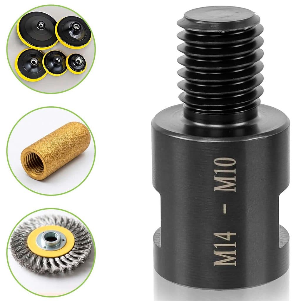 Adaptador Conversor M10 M14 De Lixadeira Esmerilhadeira Eixo Discos Broca Diamantada Chanfro Rolken