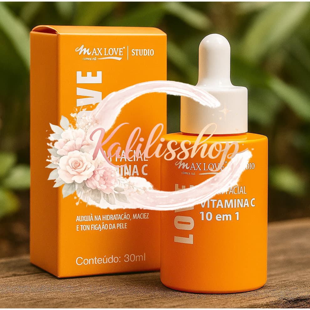 ✨ Sérum Facial Vitamina C 10 em 1 Max Love 30ml – Clareador, Antioxidante e HidratanteXS61