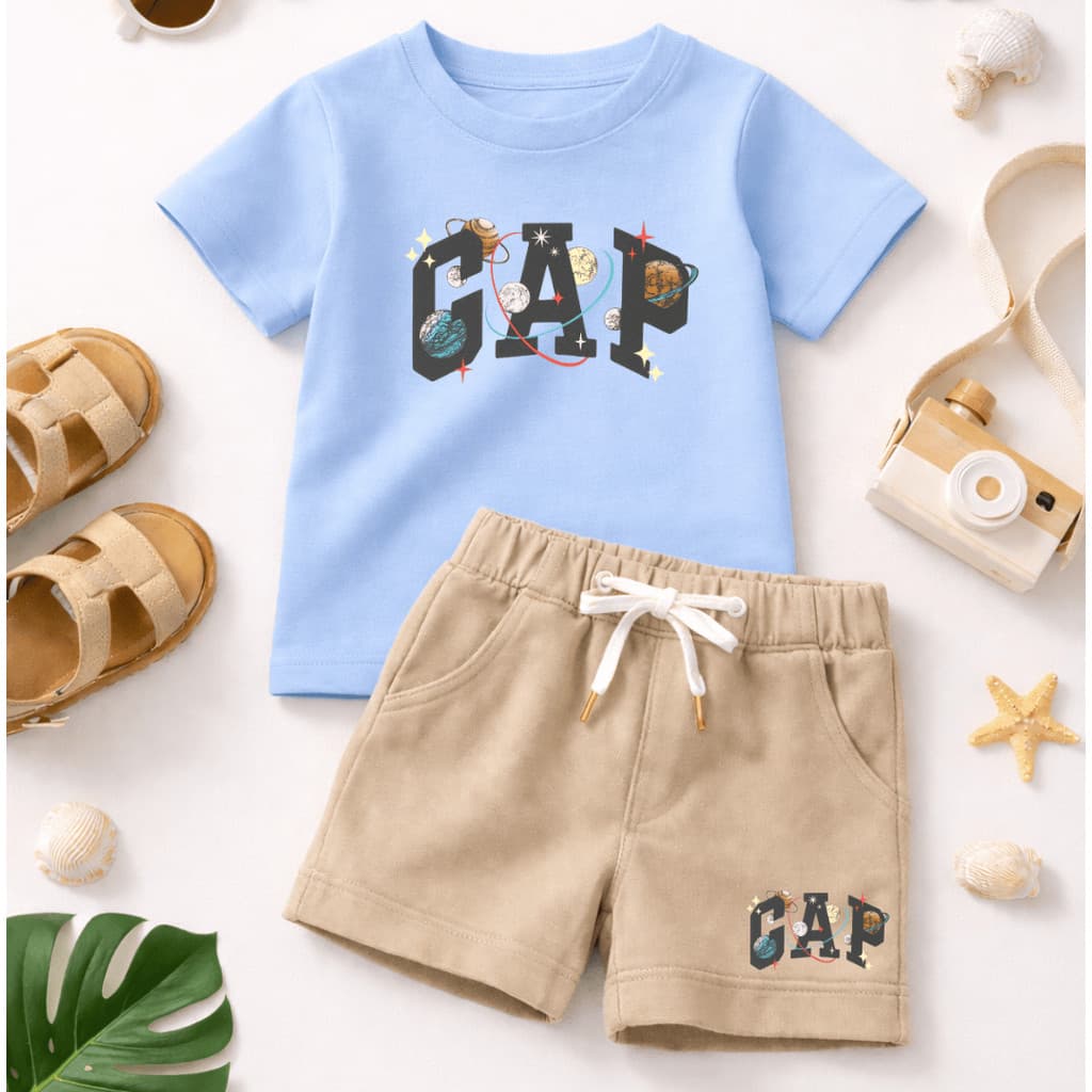 Conjunto infantil para Meninos - Verão - Estiloso - de menino camiseta manga curta e bermuda de moletom - básico casual
