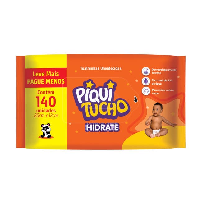 Toalha Umedecida Hidrate Piquitucho C/ 140 Un