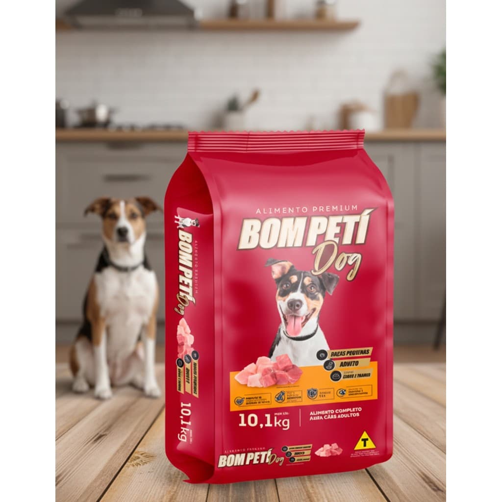 Ração Cachorro BomPetí Dog Premium Adulto Raça Pequeno Porte Menor 10kg Carne Frango