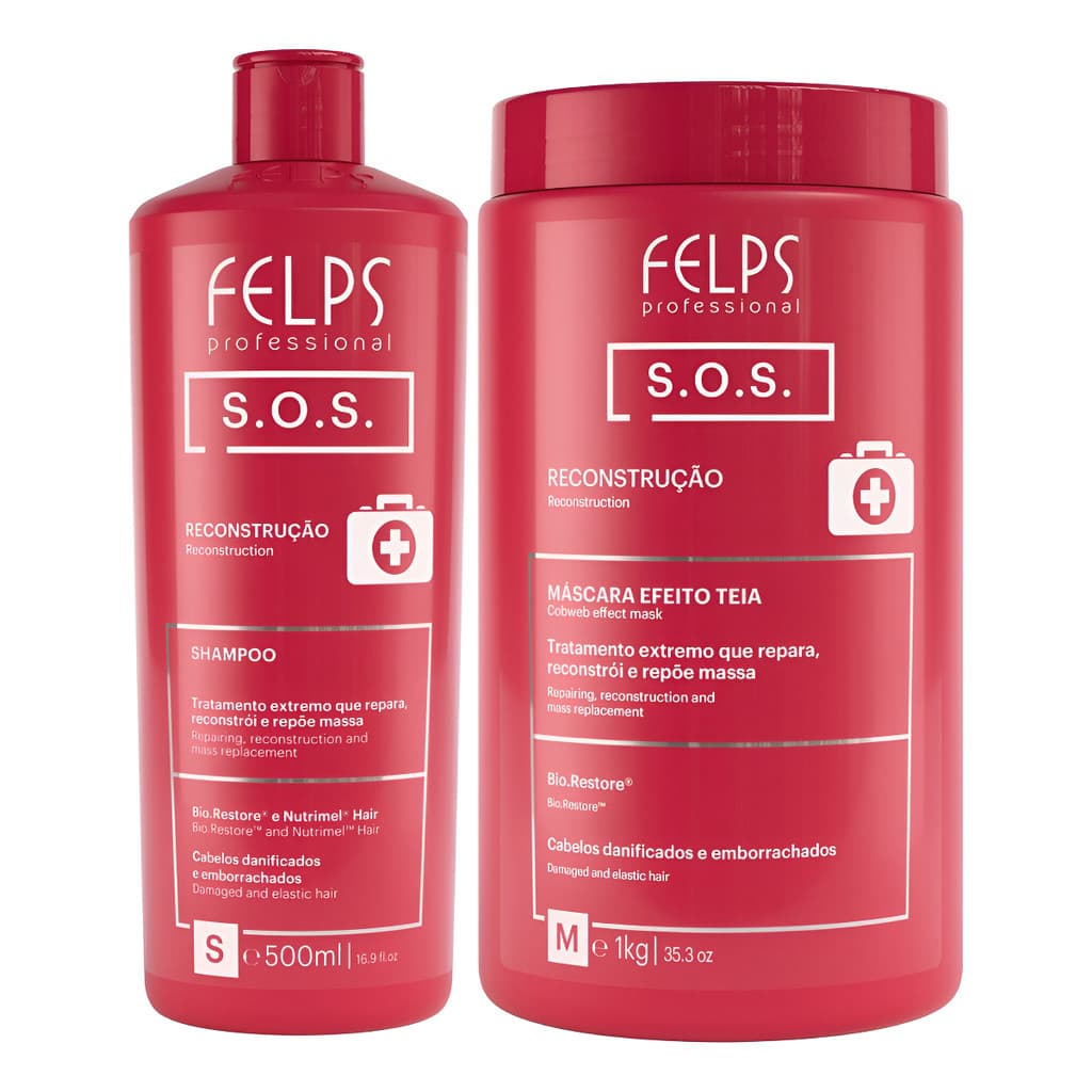 Felps Kit Sos Reconstrução Shampoo 500ml + Máscara 1kg