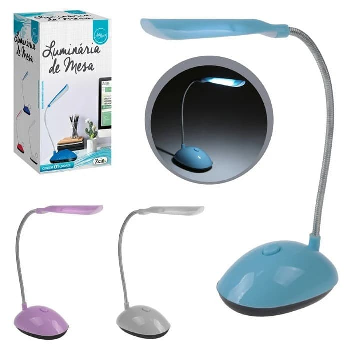 Luminária de Mesa Abajur a Pilha sem Fio LED Flexível Dobrável