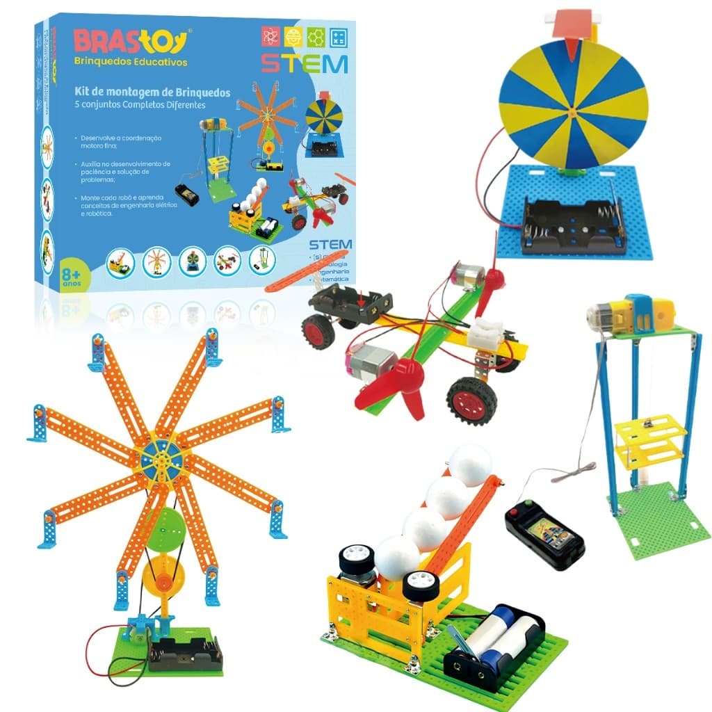 Brastoy Kit Brinquedo Stem Montagem 5 Conjuntos | Brinquedos Educativos | 8+ Anos