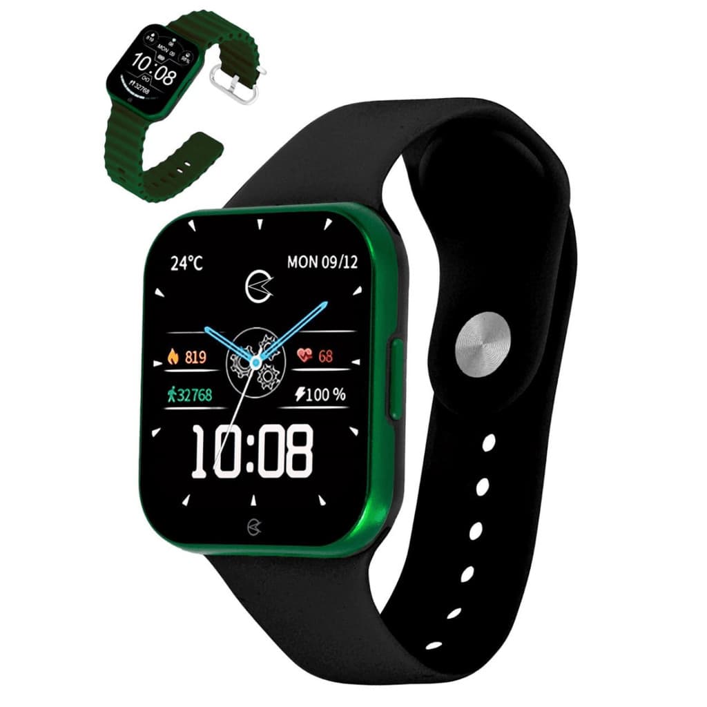 Relogio Champion SmartWatch C066 Verde e Preto 2 Pulseiras