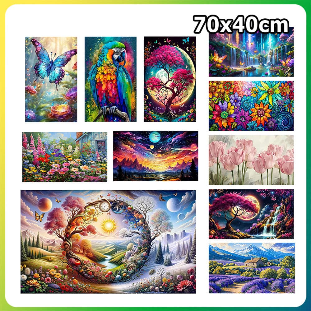 70x40cm Pintura com diamantes quadrados pintura de decoração de parede DIY pintura com diamantes 5D