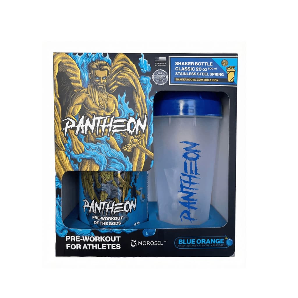 Pack Pré treino Growth Pantheon 210 gr + Coqueteleira 600 ml Transp. Mola Inox - Melhor Pré treino Nacional 2026