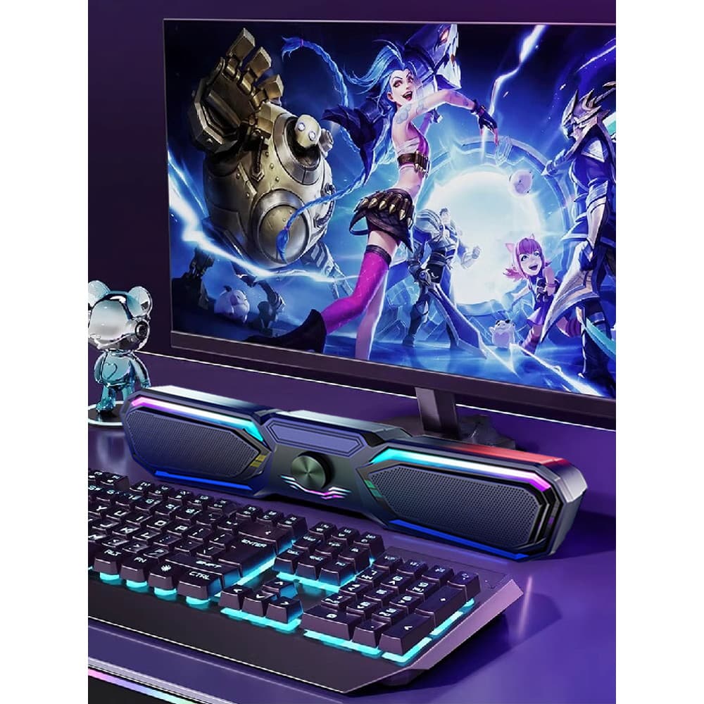 Áudio desktop computador casa desktop com fio jogo alto-falante para jogos febre grau Subwoofer alto-falante de tira lon