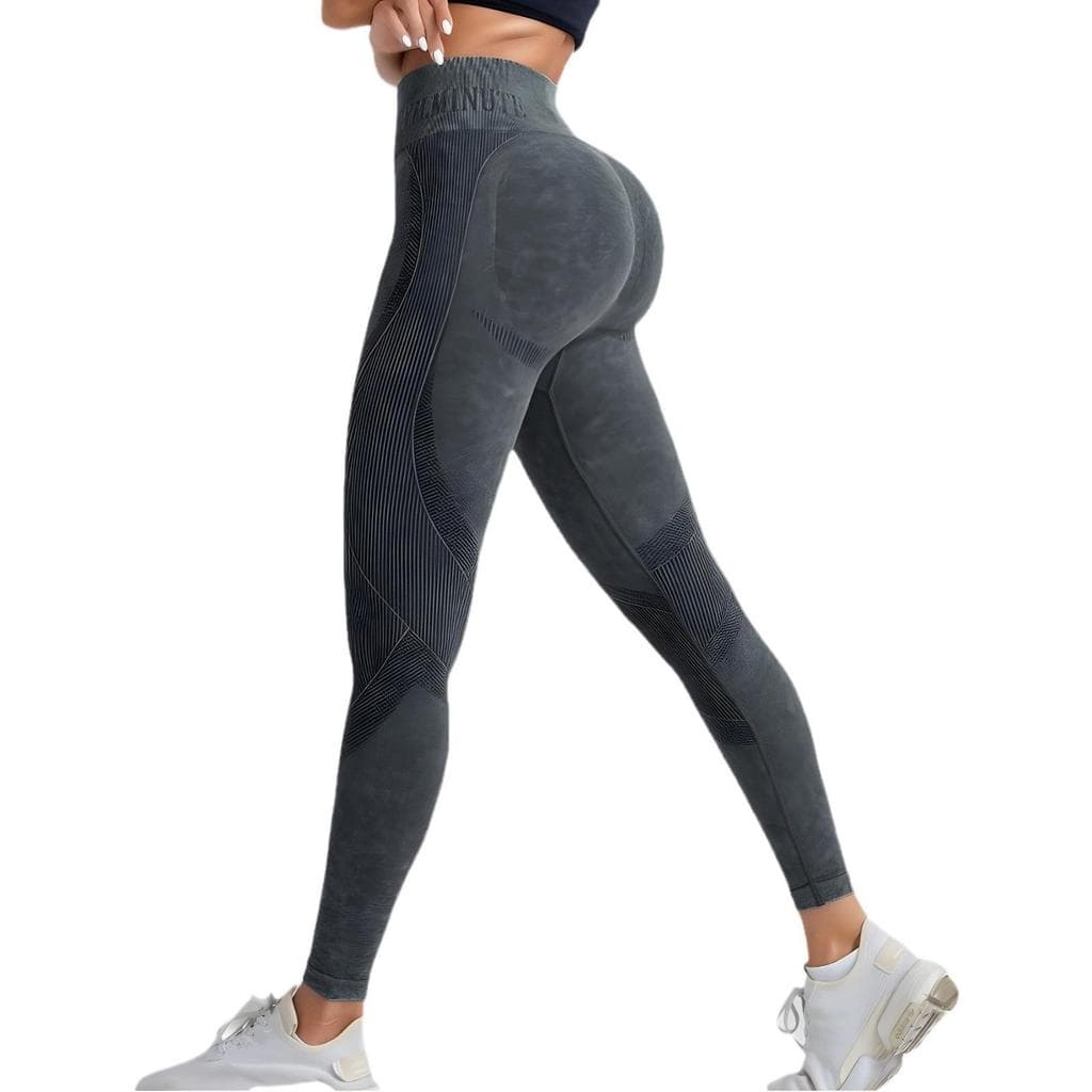 Legging Fitness Acid Wash Cintura Alta Levanta Bumbum Sem Costura Frontal Academia