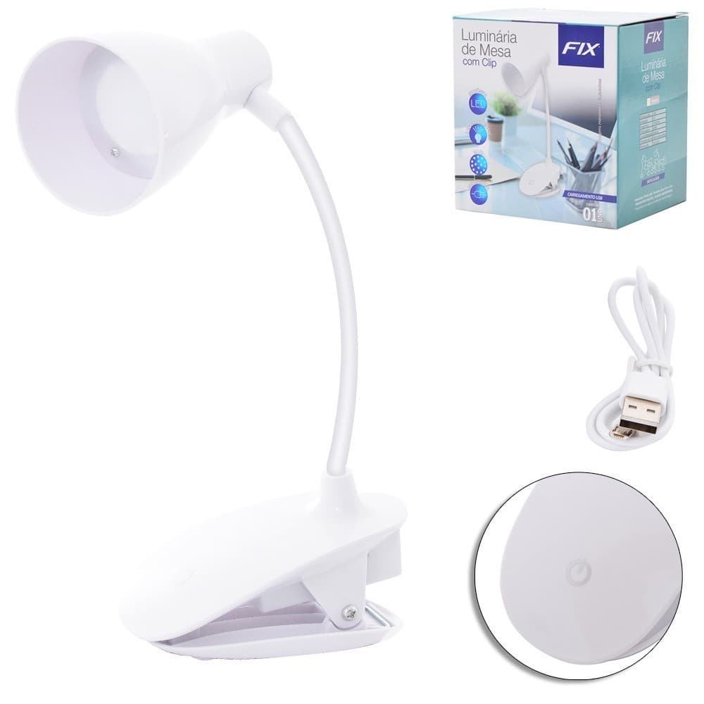 Luminária de Mesa Flexível LED 14 Leds 🔆 | Touch, USB + Pilha – Compacta e Funcional