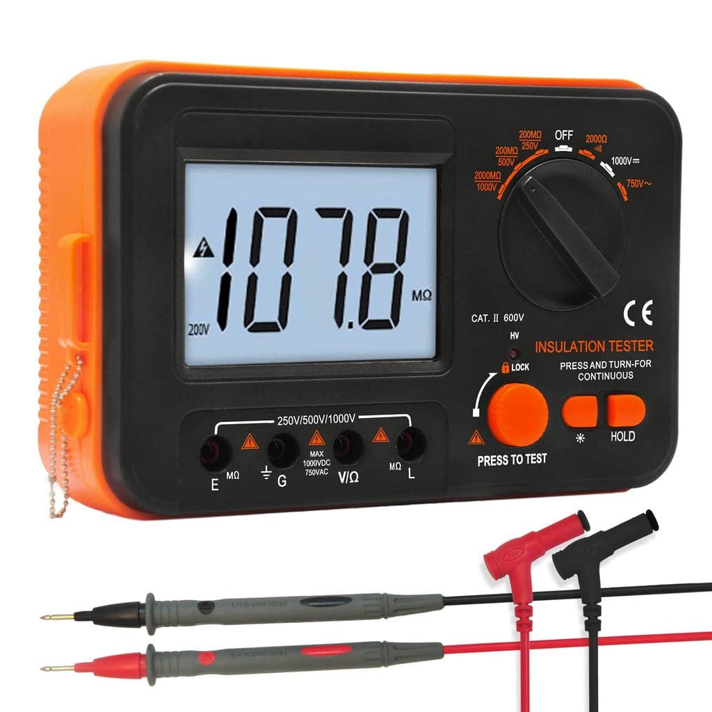 Megôhmetro digital VC60B+ para teste de resistência de isolamento 250V, 500V e 1000V