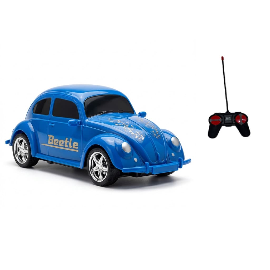 Fusca Carrinho de Controle Remoto R/C Infantil Escala 1:14 com Antena Brinquedo Clássico para Crianças