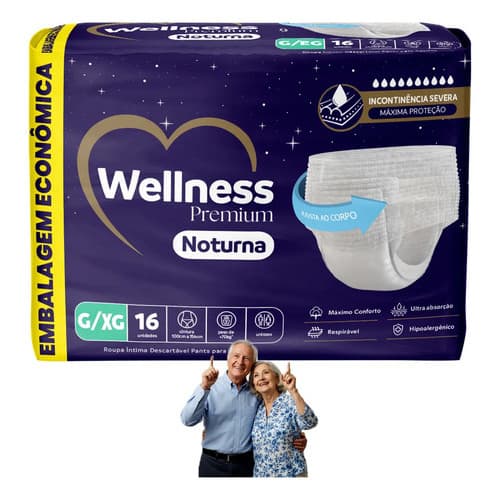 Fralda Geriatrica Roupa Intima Wellness Noturna Pants G/xg Extra Grande