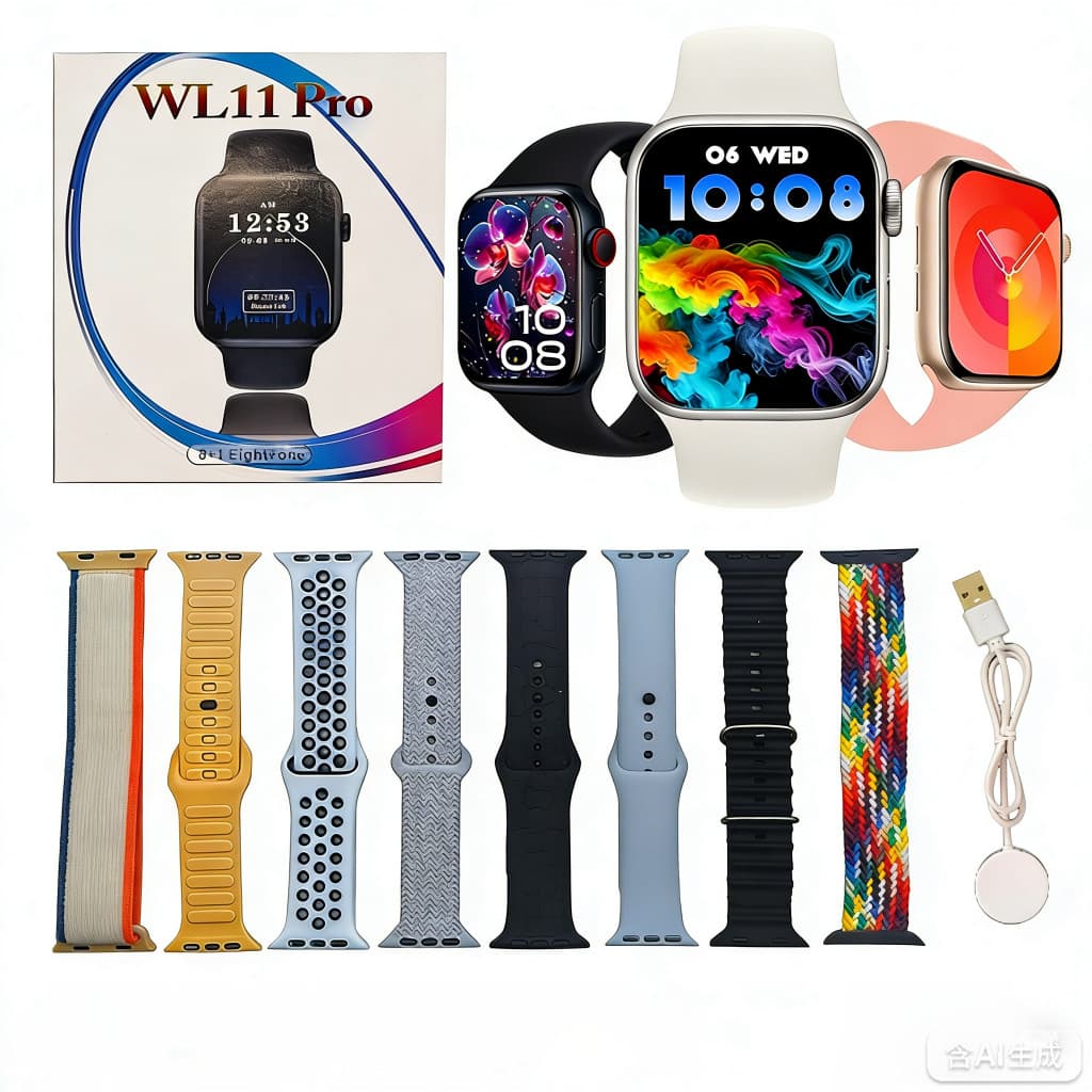 Smartwatch Relógio WL11 PRO 47mm  com 8 pulseiras GPS unisex séries11 2026  esportes Inteligent