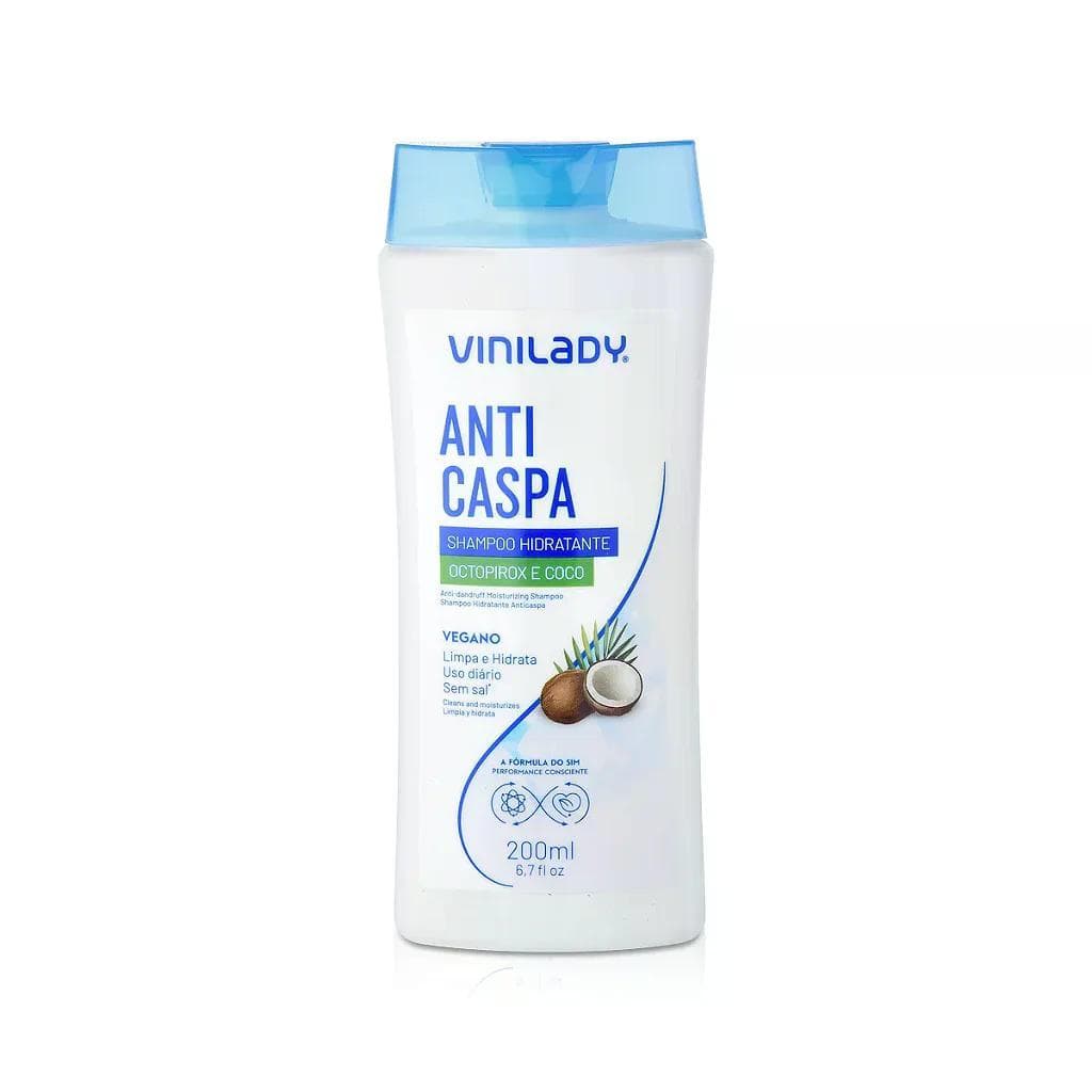 SHAMPOO VINILADY ANTICASPA HIDRATANTE 200ML OCTOPIROX E COCO