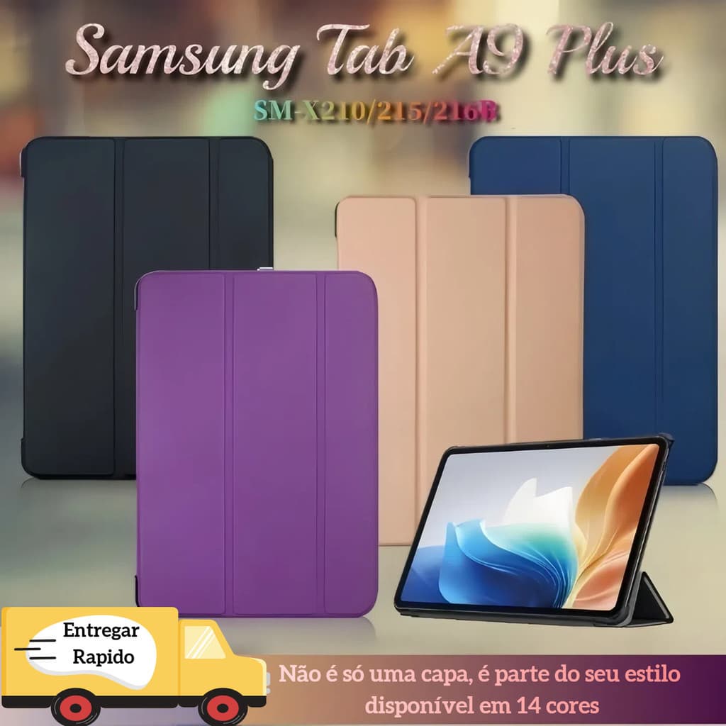 Capa de Silicone para Galaxy Tab A9 Plus 11" (2023) com Suporte para Caneta