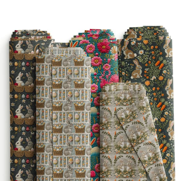 Tecido Tricoline Digital Páscoa Coelhos Temático 100% Algodão Artigos De Ateliê Mesa Posta Patchwork