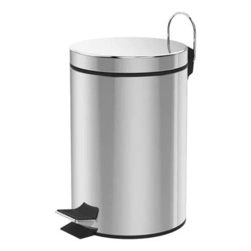 Lixeira Inox Redonda 5 Litros Capacidade Multiuso Permanente Duravel Moderna Cozinha Banheiro Escritorio