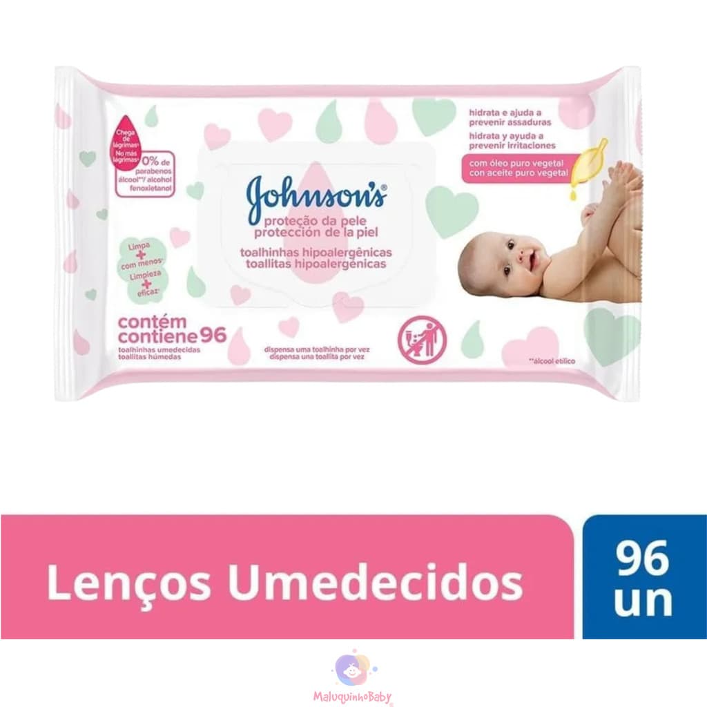 Toalhinhas Umedecidas Johnson's Proteção da Pele  com 96 unidades