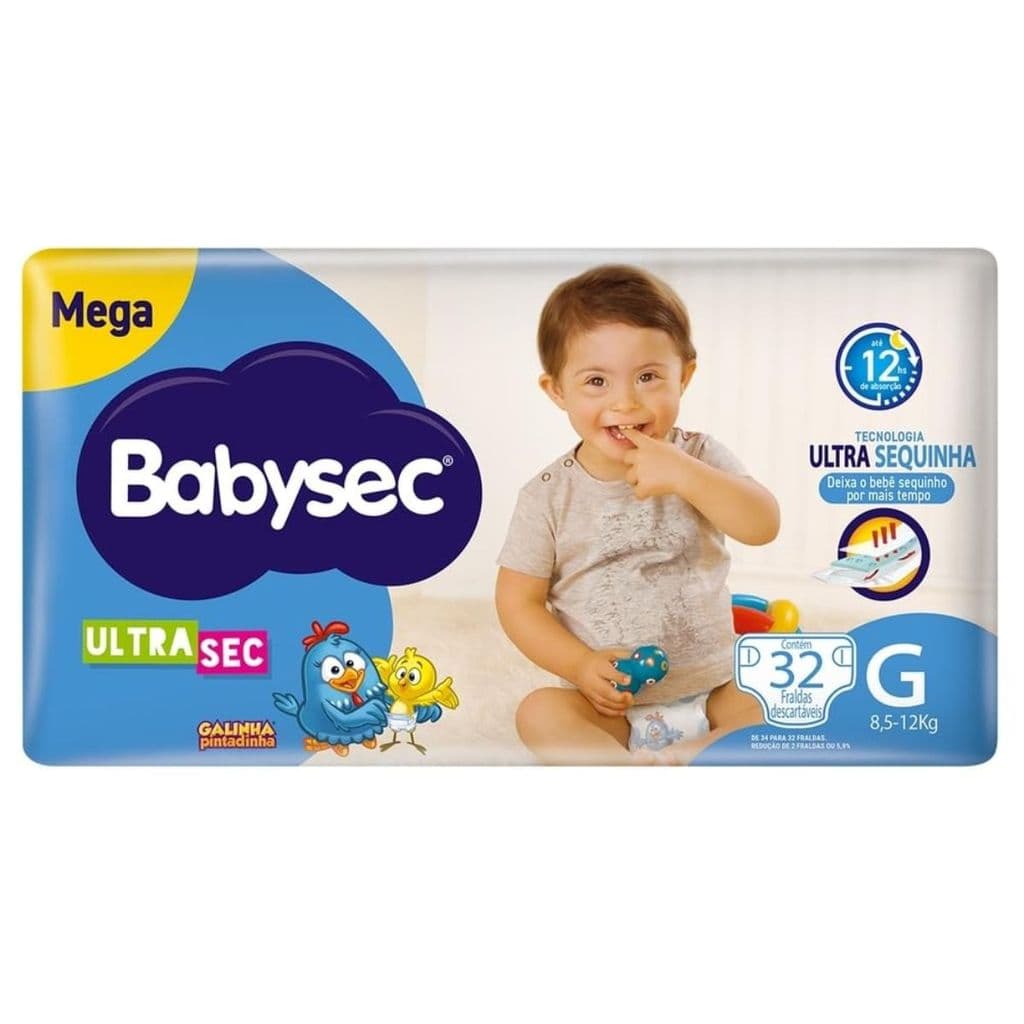 Fralda Babysec UltraSec Galinha Pintadinha G 32 Unidades