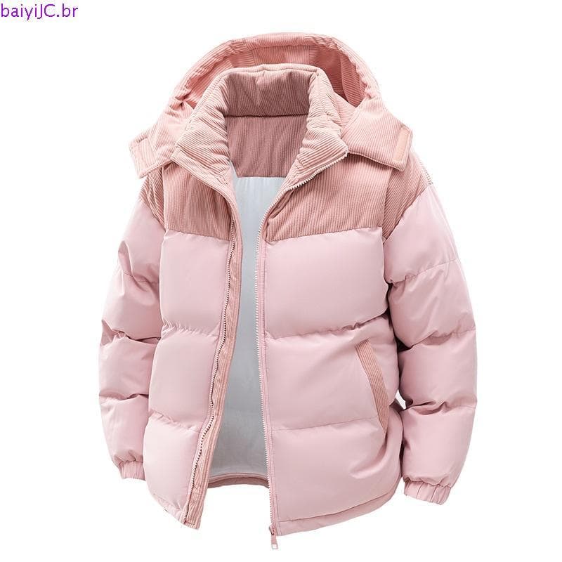 WASSUP PANDA Jaqueta de veludo com costura masculina inverno novo estilo jaqueta de pão grosso casal jaqueta de algodão