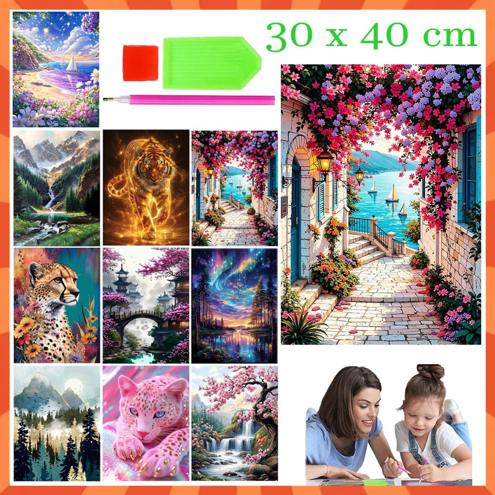 30 x 40 cm, Kits de pintura de diamante 5D DIY para adultos, arte de diamante, pintura de diamante, broca completa