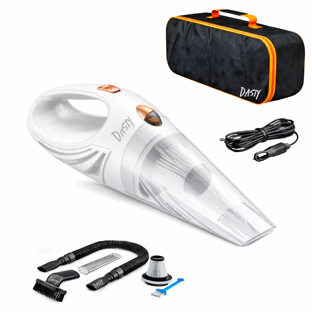 Aspirador Veicular Compacto com 2 Modos de Sucção e Kit Completo de Limpeza