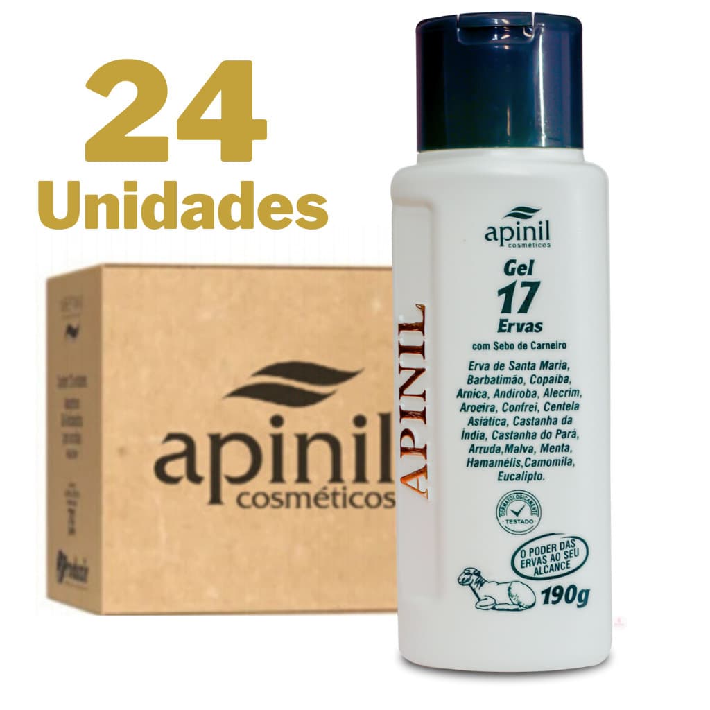 Kit 24 Gel 17 Ervas com Sebo de Carneiro 190g - Kit 24 - Alívio Rápido