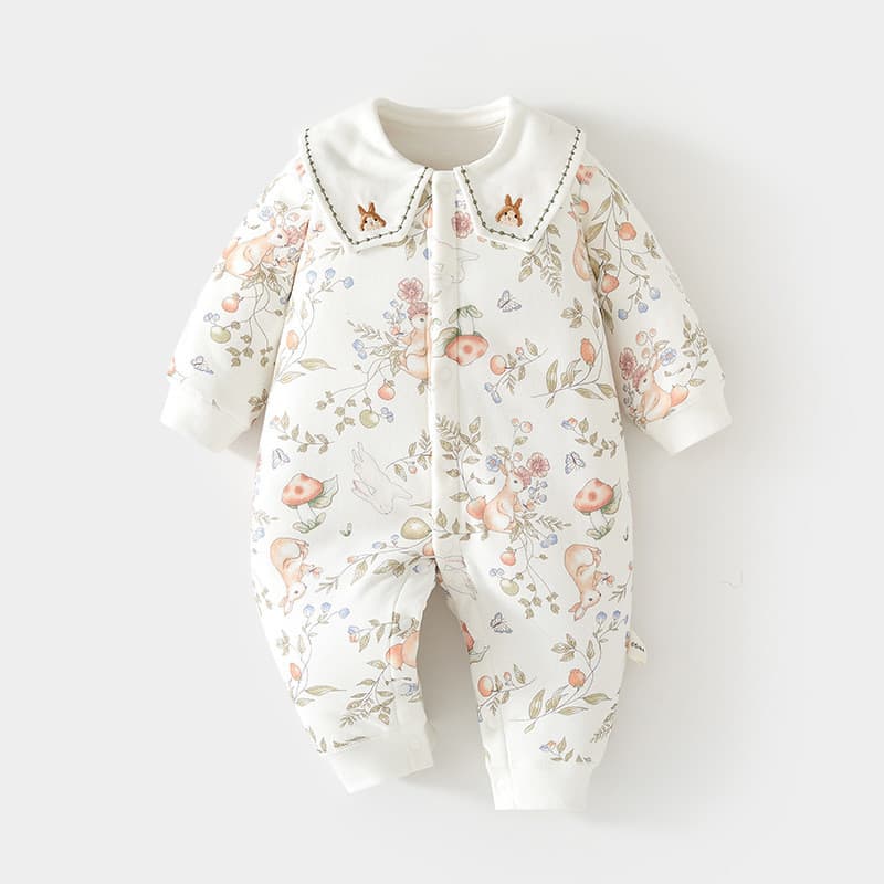 Bebê bebê macacão roupas de menina outono inverno novo estilo acolchoado bebê menino puro algodão engrossado quente maca