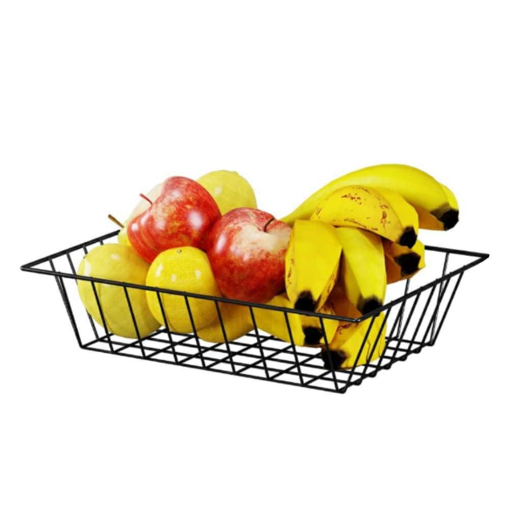 Kit 3 Cestos Aramados Multiuso 35x29cm Cesto Organizador de Fruteira Estilo Industrial