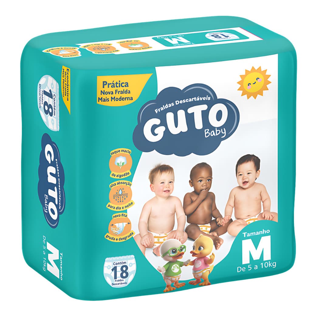 Fralda Guto Baby Prática M 18 Unidades