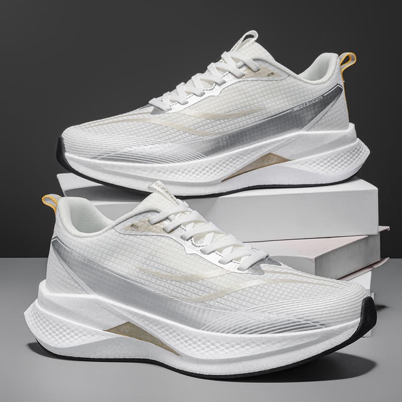 Tênis esportivos para casal com placa de carbono, leves, respiráveis, elegantes, estilo coreano, tênis de corrida de tam