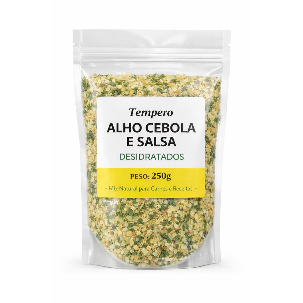 Tempero Alho Cebola e Salsa Desidratados – Mix de Temperos Natural para Carnes e Receitas