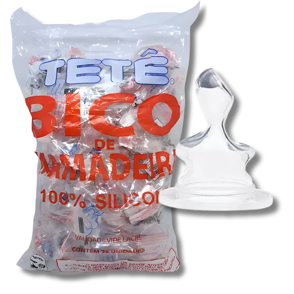 Bico de Mamadeira Ortodontica Pacote com 25 Unidades Silicone (Tetê)