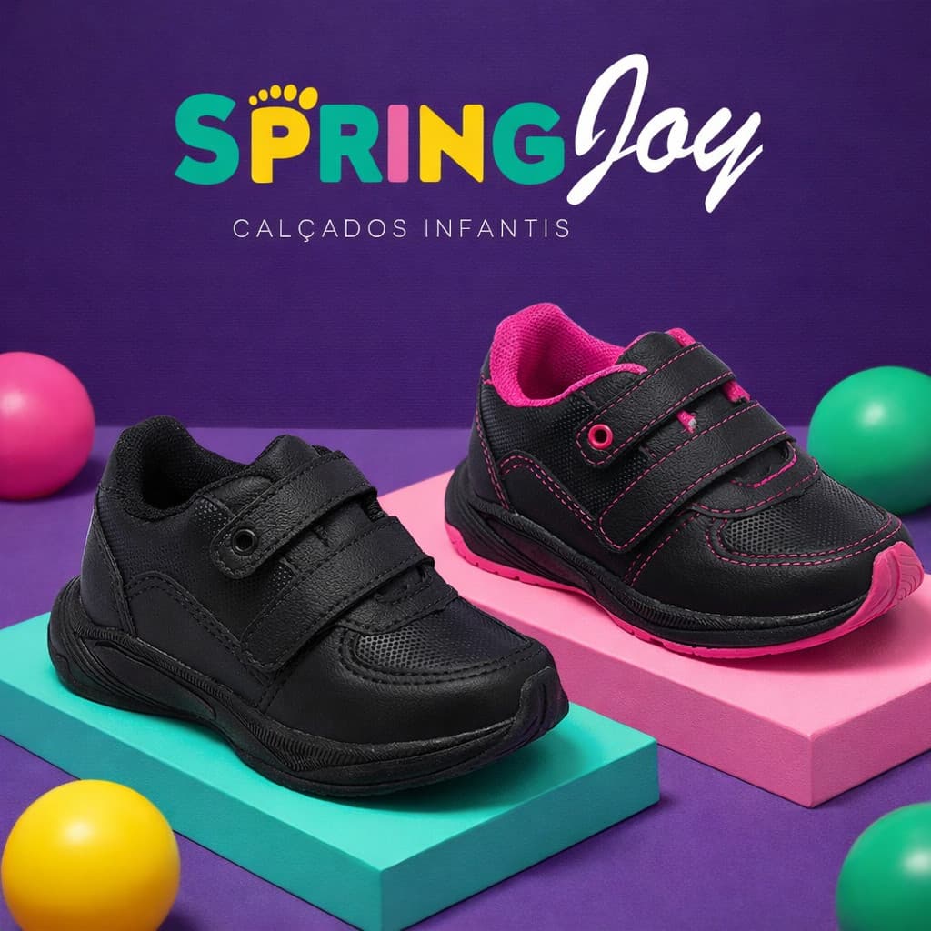 Tênis Infantil Menina e Menino Volta as Aulas Promoção Estiloso Confortável Leve 20 ao 35 Spring Joy