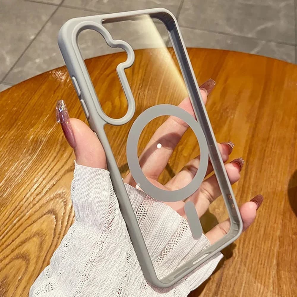 Capa De Telefone De Carregamento Magnético Transparente Fina Para Samsung Galaxy S26 S25 S24 S23 S22 Ultra Plus FE Silic